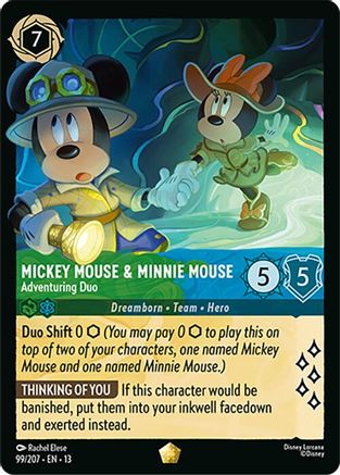 Mickey Mouse & Minnie Mouse - Adventuring Duo (99/204) [Attack of the Vine] Cold Foil Lorcana Single Disney
