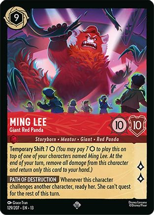 Ming Lee - Giant Red Panda (129/204) [Attack of the Vine] Cold Foil Lorcana Single Disney