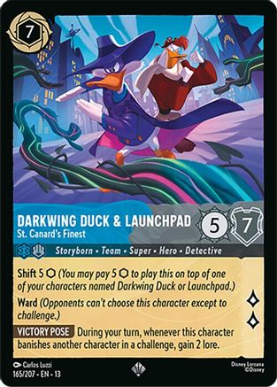 Darkwing Duck & Launchpad - St. Canard's Finest (165/204) [Attack of the Vine] Lorcana Single Disney