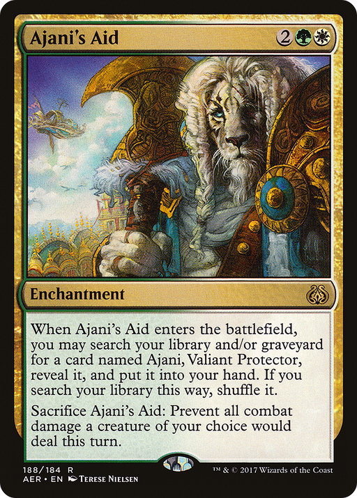 Ajani's Aid (AER-188) [Aether Revolt] MTG Single Wizards of the Coast