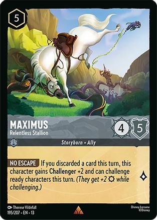 Maximus - Relentless Stallion (195/204) [Attack of the Vine] Cold Foil Lorcana Single Disney