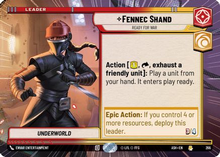 Fennec Shand - Ready for War (Hyperspace) (266) [Ashes of the Empire] Star Wars: Unlimited Single Disney