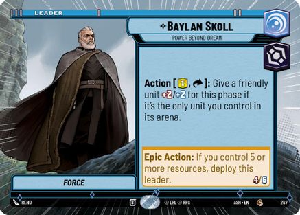 Baylan Skoll - Power Beyond Dream (Hyperspace) (267) [Ashes of the Empire] Star Wars: Unlimited Single Disney