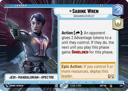 Sabine Wren - Bargaining on Belief (Hyperspace) (270) [Ashes of the Empire] Star Wars: Unlimited Single Disney