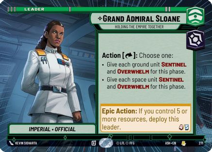 Grand Admiral Sloane - Holding the Empire Together (Hyperspace) (271) [Ashes of the Empire] Star Wars: Unlimited Single Disney