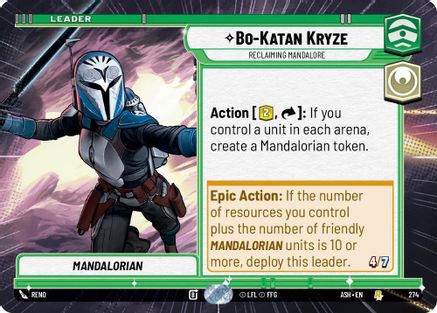 Bo-Katan Kryze - Reclaiming Mandalore (Hyperspace) (274) [Ashes of the Empire] Star Wars: Unlimited Single Disney