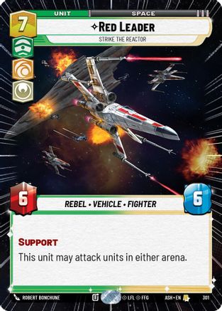 Red Leader - Strike the Reactor (Hyperspace) (301) [Ashes of the Empire] Star Wars: Unlimited Single Disney