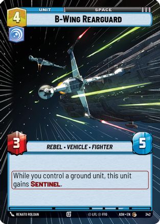 B-Wing Rearguard (Hyperspace) (342) [Ashes of the Empire] Star Wars: Unlimited Single Disney