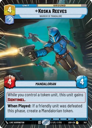 Koska Reeves - Warrior of Mandalore (Hyperspace) (343) [Ashes of the Empire] Star Wars: Unlimited Single Disney