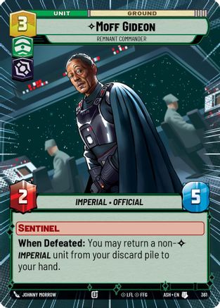 Moff Gideon - Remnant Commander (Hyperspace) (361) [Ashes of the Empire] Star Wars: Unlimited Single Disney