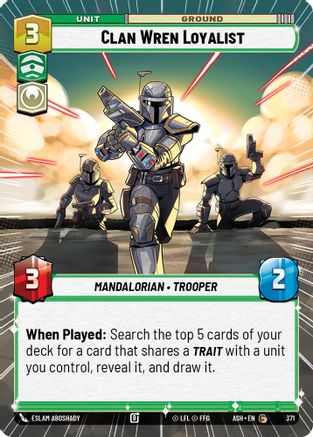 Clan Wren Loyalist (Hyperspace) (371) [Ashes of the Empire] Star Wars: Unlimited Single Disney
