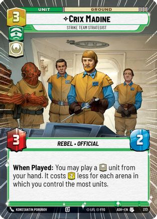 Crix Madine - Strike Team Strategist (Hyperspace) (372) [Ashes of the Empire] Star Wars: Unlimited Single Disney