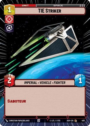 TIE Striker (Hyperspace) (405) [Ashes of the Empire] Star Wars: Unlimited Single Disney