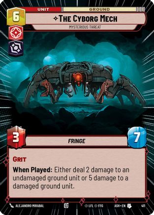 The Cyborg Mech - Mysterious Threat (Hyperspace) (411) [Ashes of the Empire] Star Wars: Unlimited Single Disney