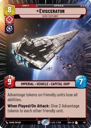 Eviscerator - Burn Them Away (Hyperspace) (413) [Ashes of the Empire] Star Wars: Unlimited Single Disney