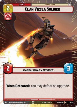 Clan Vizsla Soldier (Hyperspace) (429) [Ashes of the Empire] Star Wars: Unlimited Single Disney