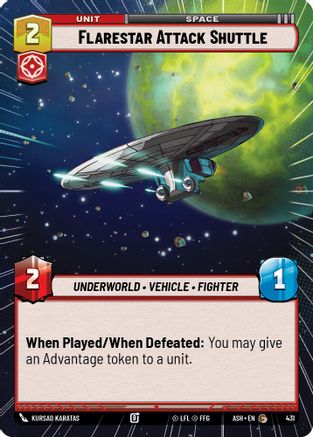 Flarestar Attack Shuttle (Hyperspace) (431) [Ashes of the Empire] Star Wars: Unlimited Single Disney