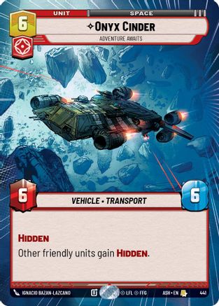 Onyx Cinder - Adventure Awaits (Hyperspace) (441) [Ashes of the Empire] Star Wars: Unlimited Single Disney