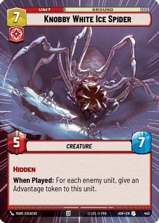 Knobby White Ice Spider (Hyperspace) (442) [Ashes of the Empire] Star Wars: Unlimited Single Disney