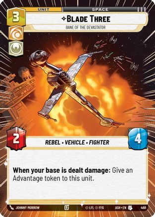 Blade Three - Bane of the Devastator (Hyperspace) (468) [Ashes of the Empire] Star Wars: Unlimited Single Disney