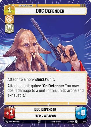 DDC Defender (Hyperspace) (474) [Ashes of the Empire] Star Wars: Unlimited Single Disney