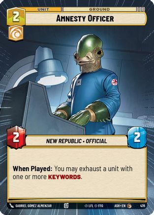 Amnesty Officer (Hyperspace) (478) [Ashes of the Empire] Star Wars: Unlimited Single Disney