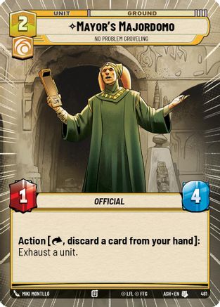 Mayor's Majordomo - No Problem Groveling (Hyperspace) (481) [Ashes of the Empire] Star Wars: Unlimited Single Disney