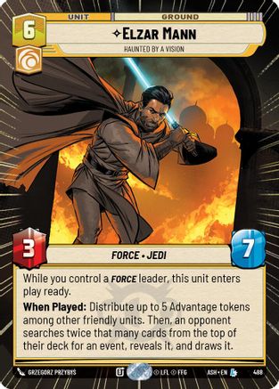 Elzar Mann - Haunted by a Vision (Hyperspace) (488) [Ashes of the Empire] Star Wars: Unlimited Single Disney