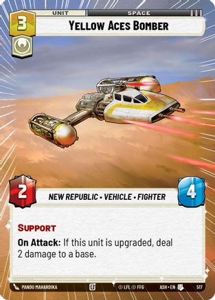 Yellow Aces Bomber (Hyperspace) (517) [Ashes of the Empire] Star Wars: Unlimited Single Disney