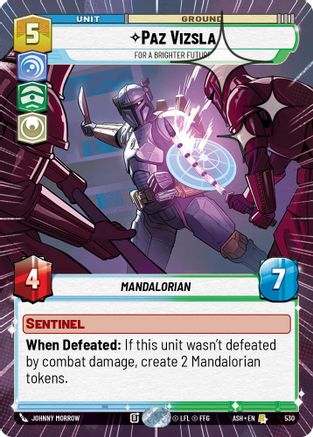 Paz Vizsla - For a Brighter Future (Hyperspace Foil) (530) [Ashes of the Empire] Foil Star Wars: Unlimited Single Disney