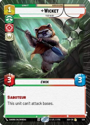 Wicket - Yub Nub! (Hyperspace Foil) (536) [Ashes of the Empire] Foil Star Wars: Unlimited Single Disney