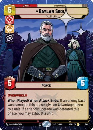 Baylan Skoll - Fallen Jedi (Hyperspace Foil) (541) [Ashes of the Empire] Foil Star Wars: Unlimited Single Disney