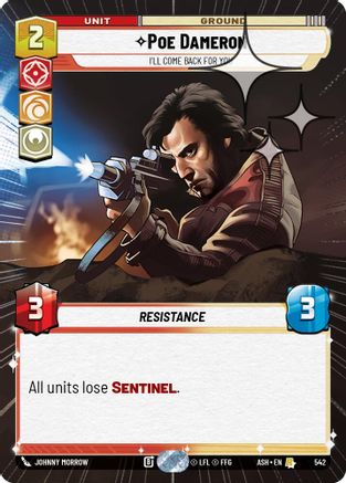 Poe Dameron - I'll Come Back For You (Hyperspace Foil) (542) [Ashes of the Empire] Foil Star Wars: Unlimited Single Disney
