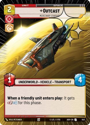 Outcast - Mercenary Starship (Hyperspace Foil) (543) [Ashes of the Empire] Foil Star Wars: Unlimited Single Disney