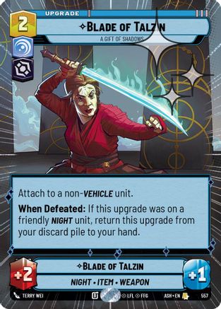 Blade of Talzin - A Gift of Shadows (Hyperspace Foil) (557) [Ashes of the Empire] Foil Star Wars: Unlimited Single Disney