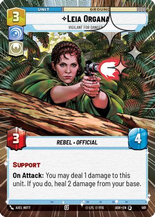 Leia Organa - Vigilant for Danger (Hyperspace Foil) (561) [Ashes of the Empire] Foil Star Wars: Unlimited Single Disney