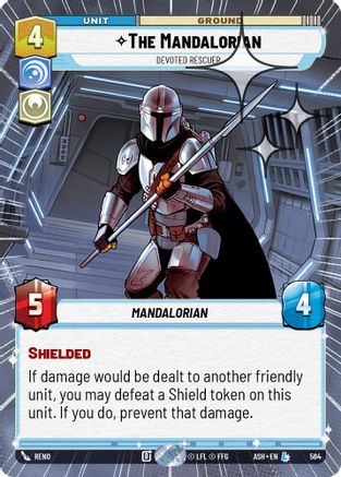 The Mandalorian - Devoted Rescuer (Hyperspace Foil) (564) [Ashes of the Empire] Foil Star Wars: Unlimited Single Disney