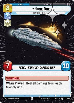 Home One - Heart of the Fleet (Hyperspace Foil) (567) [Ashes of the Empire] Foil Star Wars: Unlimited Single Disney