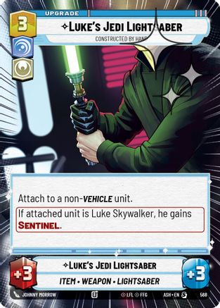 Luke's Jedi Lightsaber - Constructed by Hand (Hyperspace Foil) (568) [Ashes of the Empire] Foil Star Wars: Unlimited Single Disney