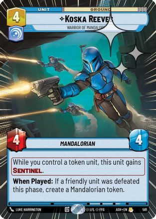 Koska Reeves - Warrior of Mandalore (Hyperspace Foil) (581) [Ashes of the Empire] Foil Star Wars: Unlimited Single Disney
