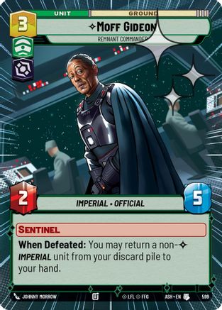 Moff Gideon - Remnant Commander (Hyperspace Foil) (599) [Ashes of the Empire] Foil Star Wars: Unlimited Single Disney