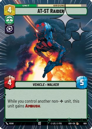 AT-ST Raider (Hyperspace Foil) (600) [Ashes of the Empire] Foil Star Wars: Unlimited Single Disney