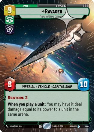 Ravager - Final Imperial Command (Hyperspace Foil) (604) [Ashes of the Empire] Foil Star Wars: Unlimited Single Disney