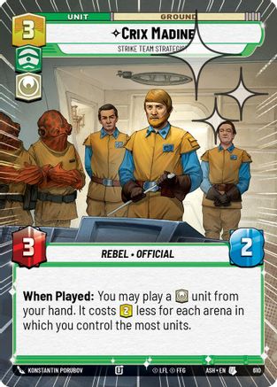 Crix Madine - Strike Team Strategist (Hyperspace Foil) (610) [Ashes of the Empire] Foil Star Wars: Unlimited Single Disney