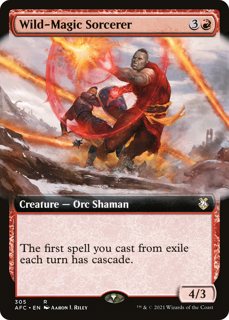 Wild-Magic Sorcerer (AFC-305) [Forgotten Realms Commander] (Extended Art) MTG Single Wizards of the Coast