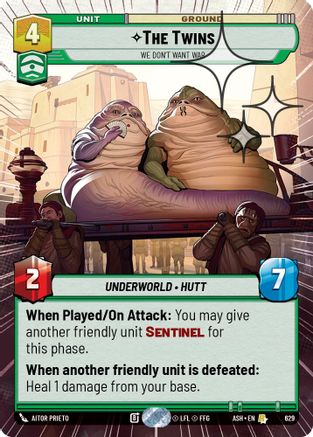 The Twins - We Don't Want War (Hyperspace Foil) (629) [Ashes of the Empire] Foil Star Wars: Unlimited Single Disney