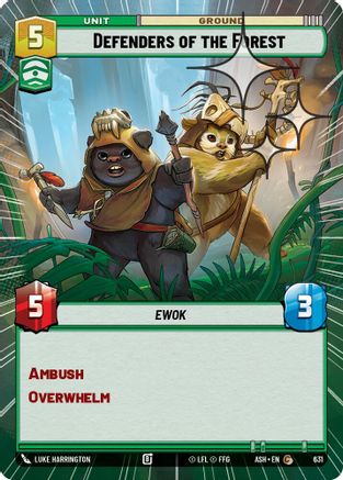 Defenders of the Forest (Hyperspace Foil) (631) [Ashes of the Empire] Foil Star Wars: Unlimited Single Disney