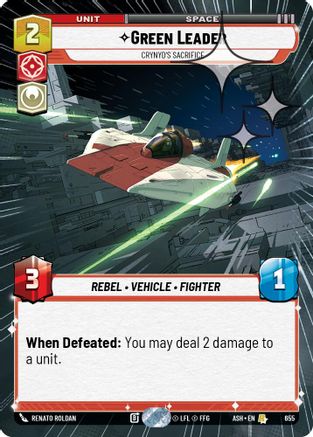 Green Leader - Crynyd's Sacrifice (Hyperspace Foil) (655) [Ashes of the Empire] Foil Star Wars: Unlimited Single Disney
