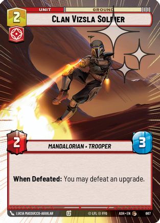 Clan Vizsla Soldier (Hyperspace Foil) (667) [Ashes of the Empire] Foil Star Wars: Unlimited Single Disney
