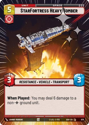 StarFortress Heavy Bomber (Hyperspace Foil) (676) [Ashes of the Empire] Foil Star Wars: Unlimited Single Disney